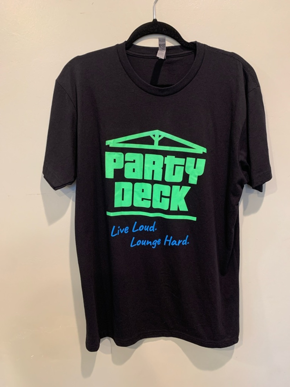 Next Level Apparel Men’s Large Black Short Sleeve T-Shirt 2025 Party Deck